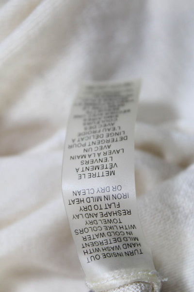 Magaschoni Women's Silk 3/4 Dolman Sleeve V-neck Knit Blouse White Size S