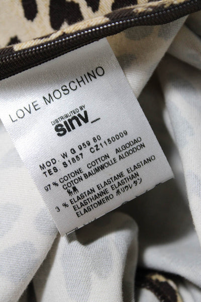 Love Moschino Women's Zip Closure A-Line Midi Animal Print Size 8