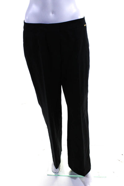 St. John Womens High Rise Wide Leg Chino Dress Pants Black Size 8
