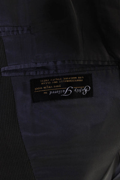 Hart Schaffner Marx Mens Brown Wool Textured Two Button  Blazer Jacket Size 42R