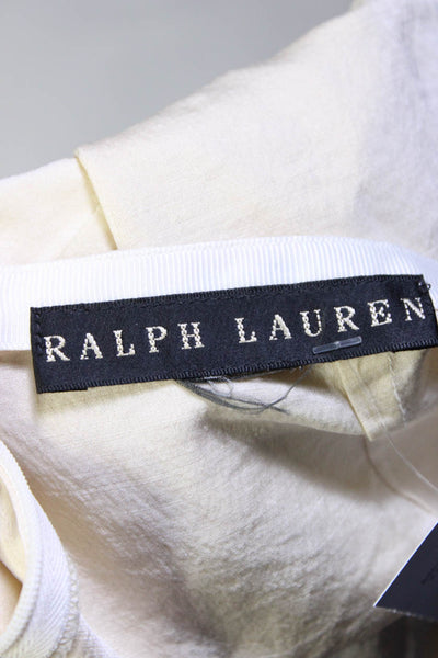 Ralph Lauren Black Label Womens Mid Rise Slim Tapered Pants Ivory Size 8