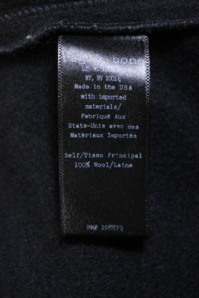 Rag & Bone Womens Unlined Fleece One Button Blazer Jacket Black Wool Size 2