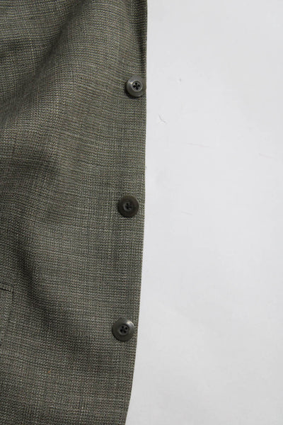 Brandini Mens Gray Wool Textured Three Button Long Sleeve Blazer Jacket Size 42L