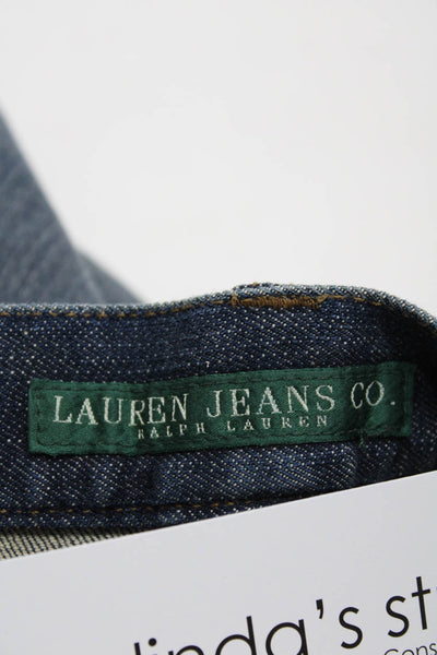 Lauren Jeans Co Womens Beaded Trim High Waist Straight Leg Jeans Blue Size 10