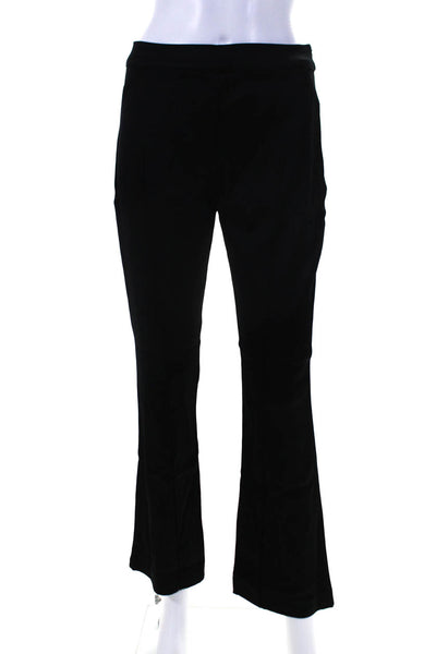 Sandro Womens High Waist Satin Flare Pleated Dress Pants Black Size 3