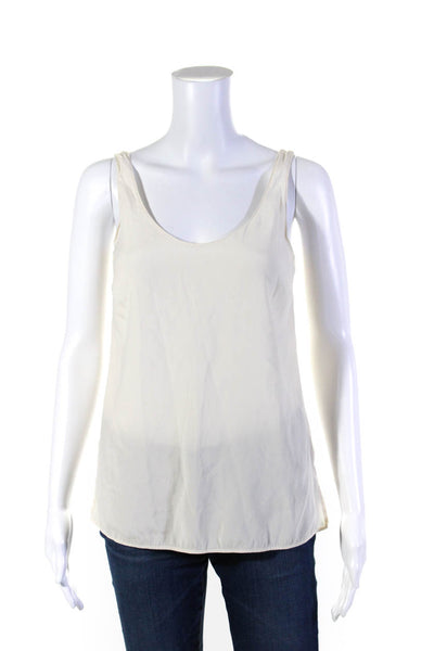 Vince Womens Scoop Neck Silk Lightweight Tank Top White Size Extra Small