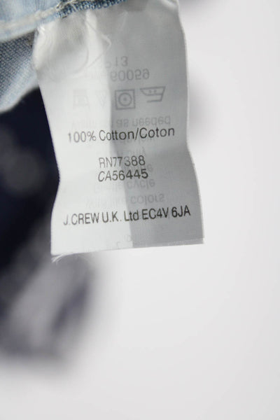 J Crew Womens Cotton Tunic Button Up Shirt Blouse Blue White Size 2XS 0 Lot 3