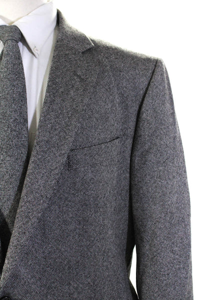 Stafford Mens Darted Buttoned Collared Long Sleeve Blazer Jacket Gray Size EUR46