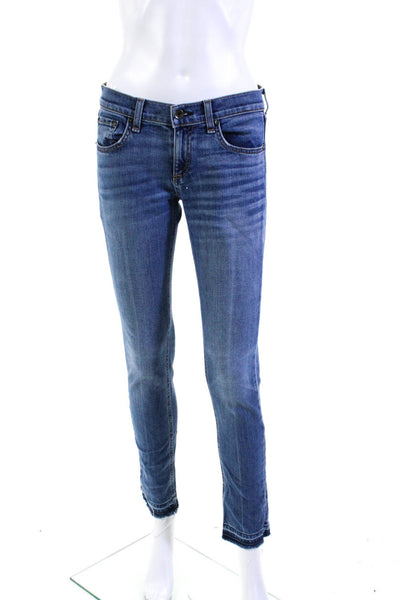 Rag & Bone Jean Womens Denim Mid Rise Zip Skinny Jeans Pants Blue Size 25