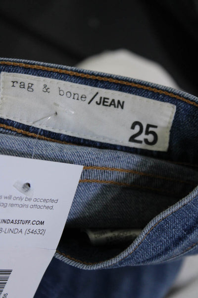 Rag & Bone Jean Womens Denim Mid Rise Zip Skinny Jeans Pants Blue Size 25
