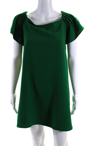 Trina Turk Women's Off The Shoulder A-Line Mini Dress Green Size S