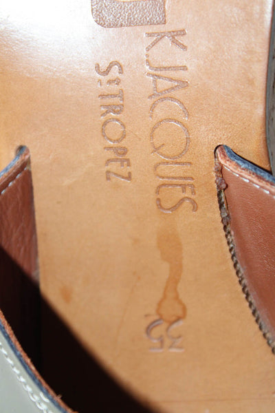 K Jacques Womens Dark Taupe Cork Platform Wedge Heels Sandals Shoes Size 5