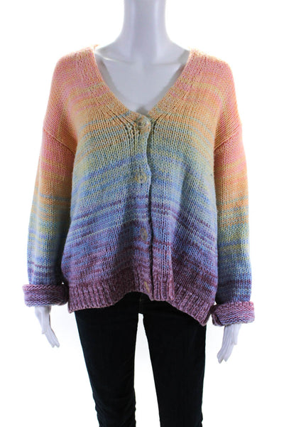 525 America Womens Long Sleeve Button Up Cardigan Sweater Multicolor Size XS