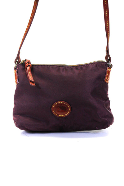 Dooney & Bourke Womens Leather Adjustable Strap Shoulder Bag Purse Burgundy