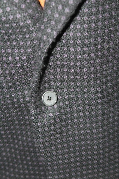 Tallia Uomo Mens Black Wool Textured Two Button Long Sleeve Blazer Size 40