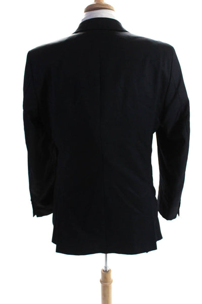 Calvin Klein Mens Dark Navy Wool Two Button Long Sleeve Blazer Jacket Size 40R