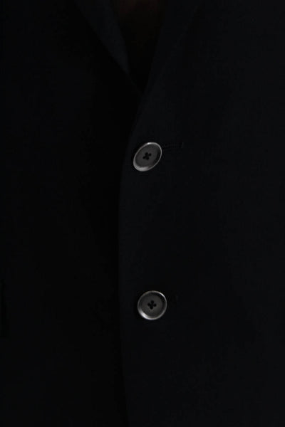 Calvin Klein Mens Dark Navy Wool Two Button Long Sleeve Blazer Jacket Size 40R