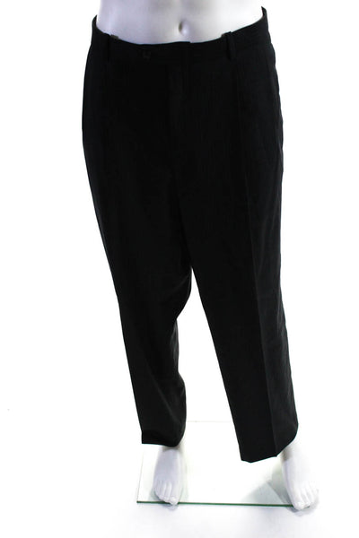 Ungaro Uomo Mens Gray Wool Pinstripe Three Button Blazer Pants Set Size 42R