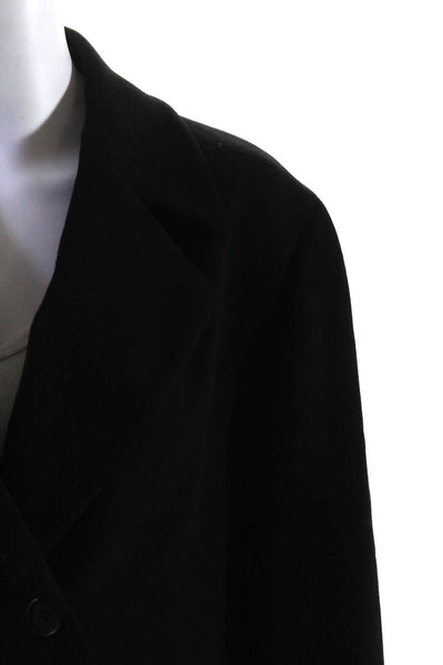 Giorgio Armani Le Collezioni Womens Wool Blend Button Up Coat Black Size 10