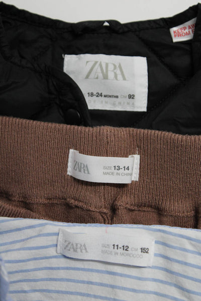 Zara Girls Vest Jacket Striped Dress Knit Pants Black 18-24 Months 11-14 Lot 3