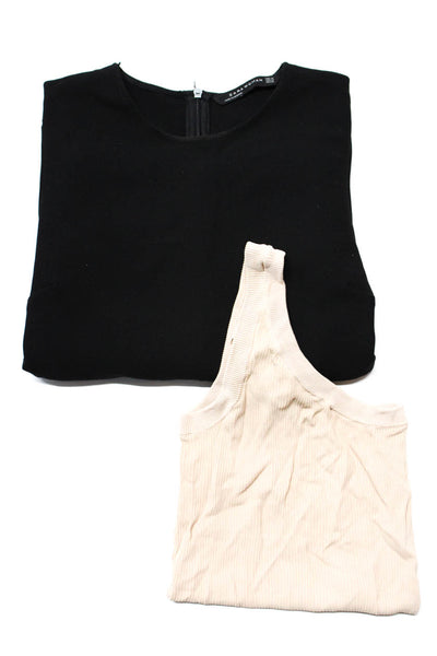 Zara Womens One Shoulder Tank Top Blouse Brown Black Size XS Lot 2