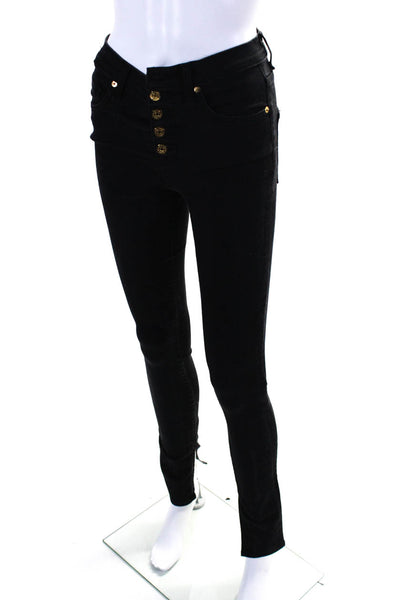 Veronica Beard Womens Button Fly High Rise Skinny Jeans Pants Black Size 00 24
