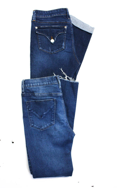 Hudson Womens Cotton Denim Ankle Straight Cropped Jeans Pants Blue Size 28 Lot 2