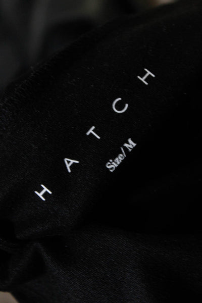 Hatch Womens Black High Rise Vegan Leather Slim Straight Maternity Pants Size M