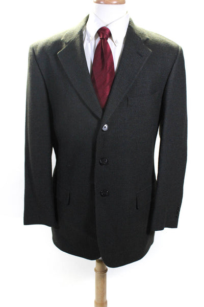 Tallia Uomo For Nordstrom Mens Gray Textured Three Button Blazer Jacket Size 42R