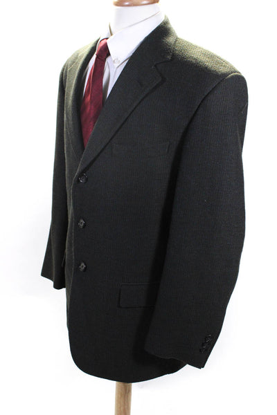 Tallia Uomo For Nordstrom Mens Gray Textured Three Button Blazer Jacket Size 42R