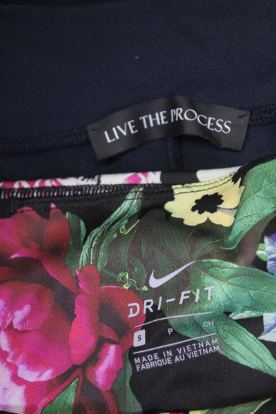 Live the Process Nike Womens Floral Ankle Leggings Size XS Small Lot 2