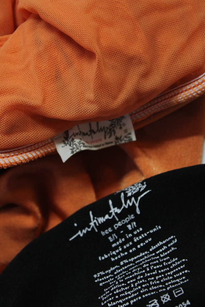 Free People Women's V-Neck Bodysuit Orange Size XS Lot 2