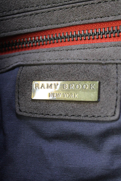 Ramy Brook Womens Suede Pony Hair Chain Strap Top Handle Handbag Purse Beige
