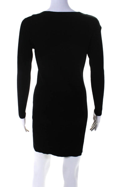 Club Monaco Women's Long Sleeve Knit Mini Dress Black Size S