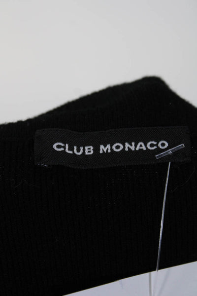 Club Monaco Women's Long Sleeve Knit Mini Dress Black Size S