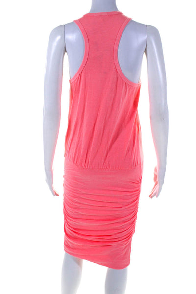 Sundry Women's Sleeveless Ruched Crewneck Tank Dress Pink Size 1