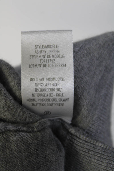 Theory Women's Wool Open Front Cardigan Sweater Gray Size P