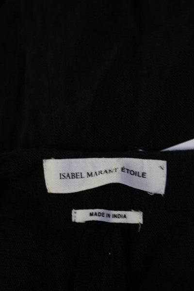 Etoile Isabel Marant Womens Beaded Trim Sleeveless Y Neck Top Blouse Black FR 34