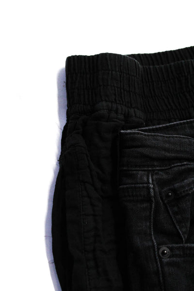 Zara FP Movement Womens Cotton Tied Straight Jeans Pants Black Size L 14 Lot 2