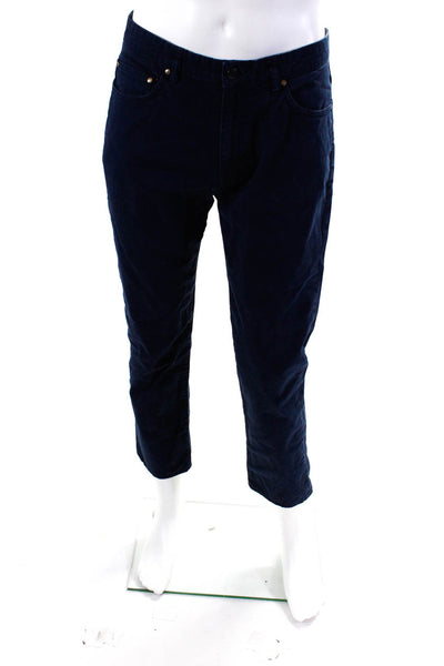 Ted Baker London Mens Cotton Flat Front Mid-Rise Straight Leg Pants Blue Size 32