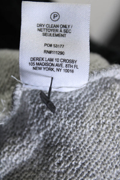 Derek Lam 10 Crosby Denim Womens Layered Zippered Sweatshirt Gray White Size S
