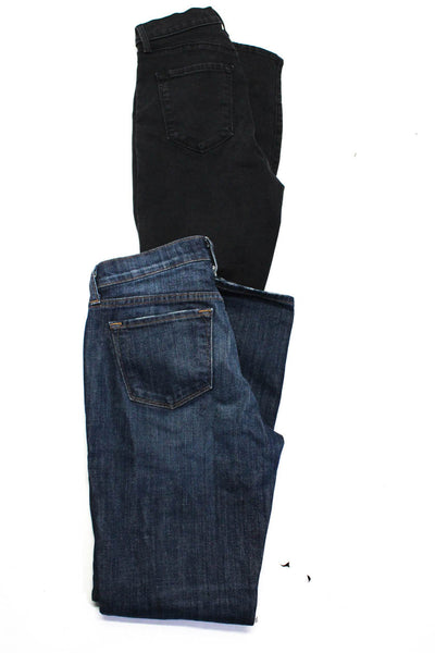 J Brand Womens Cotton Denim Skinny Leg Mom Jeans Black Blue Size 26 25 Lot 2