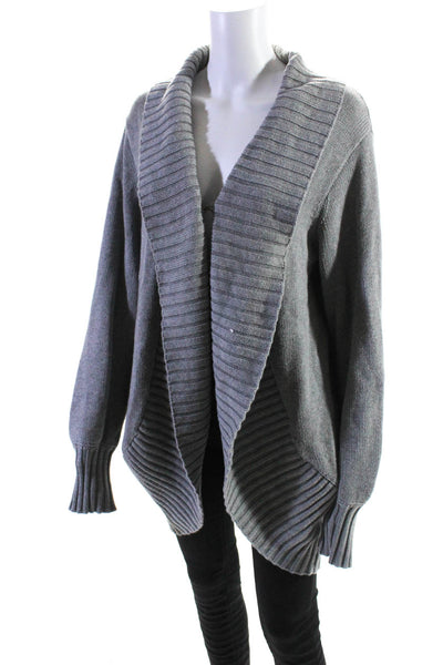 Haute Hippie Womens Long Sleeves Cardigan Sweater Gray Cotton Size Medium