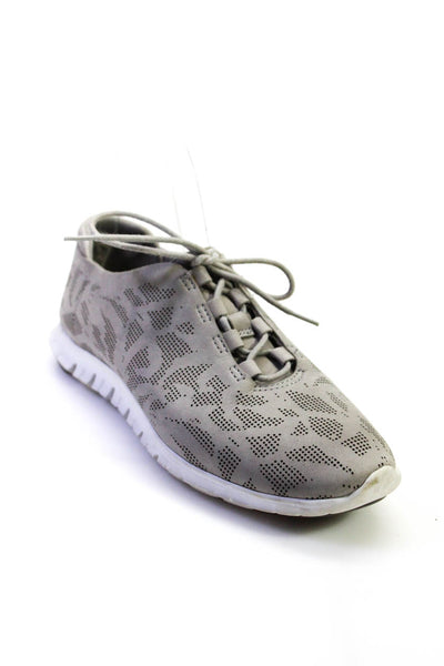 Cole Haan 2.0 Grand Womens Perforated Suede Lace Up Sneakers Gray Size 7.5