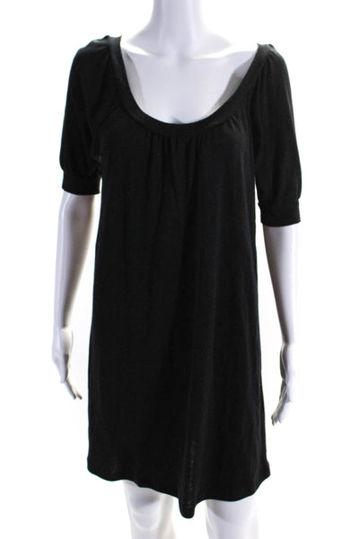 Michael Stars Womens Knit Scoop Neck Short Sleeve Shift Dress Black Size OS