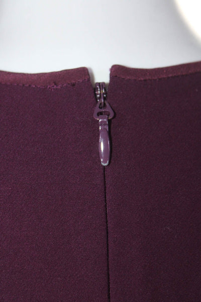 Rebecca Taylor Womens Back Zip Sleeveless Knee Length Flare Dress Purple Size 8