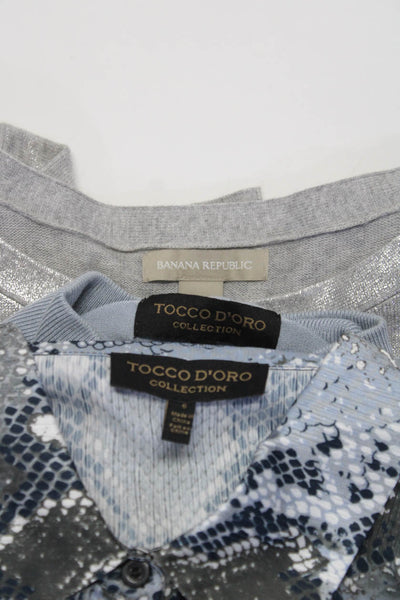 Banana Republic Tocco Doro Womens Sweaters Shirt Blue Size 6 Medium Large Lot 3