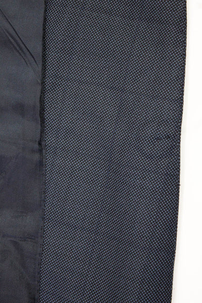 Ermenegildo Zegna Mens Window Pane Striped Buttoned Blazer Blue Size 36