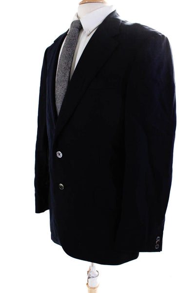 Paul Smith Mens Wool Darted Buttoned Long Sleeve Collared Blazer Navy Size 42