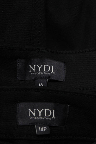 NYDJ Womens Straight Leg Jeans Pants Black Size 15P 16 Lot 2